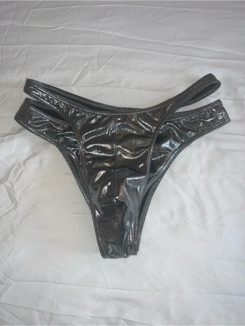 Mugler Metallic Silver Swimwear